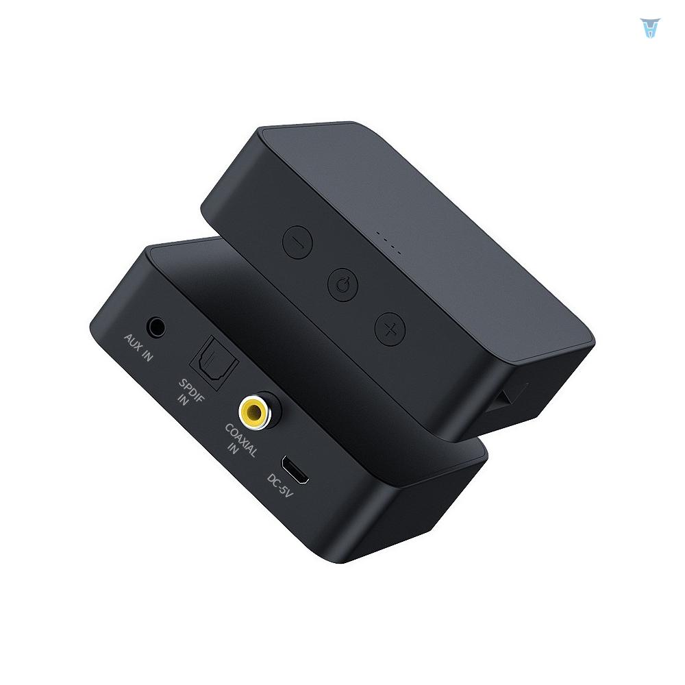 Bộ Truyền Tín Hiệu Âm Thanh BT 5.0 Với Khe Thẻ TF SPDIF / Đồng Trục / Aux Cho TV Máy Tính Để Bàn Màu Đen