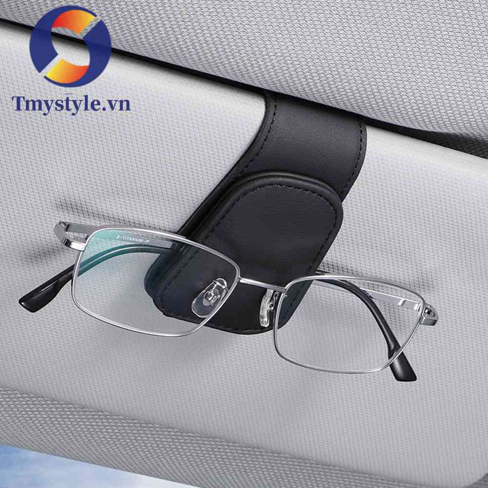 Kẹp Giữ Mắt Kính Bằng Da PU Có Nam Châm Thông Dụng Cho SUV / Xe Tải
