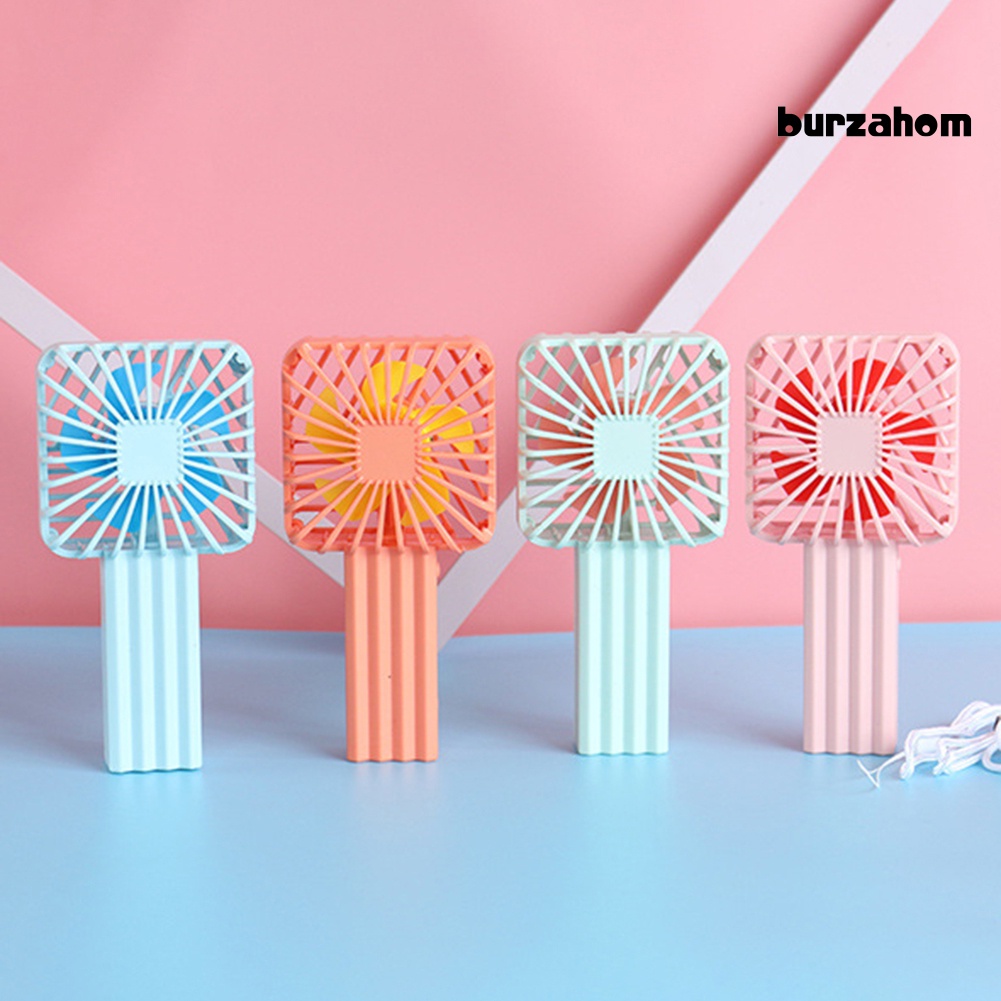 Quạt USB Cầm Tay Hình Vuông / Tròn Có Dây Đeo Tiện Dụng Cho Gia Đình / Văn Phòng