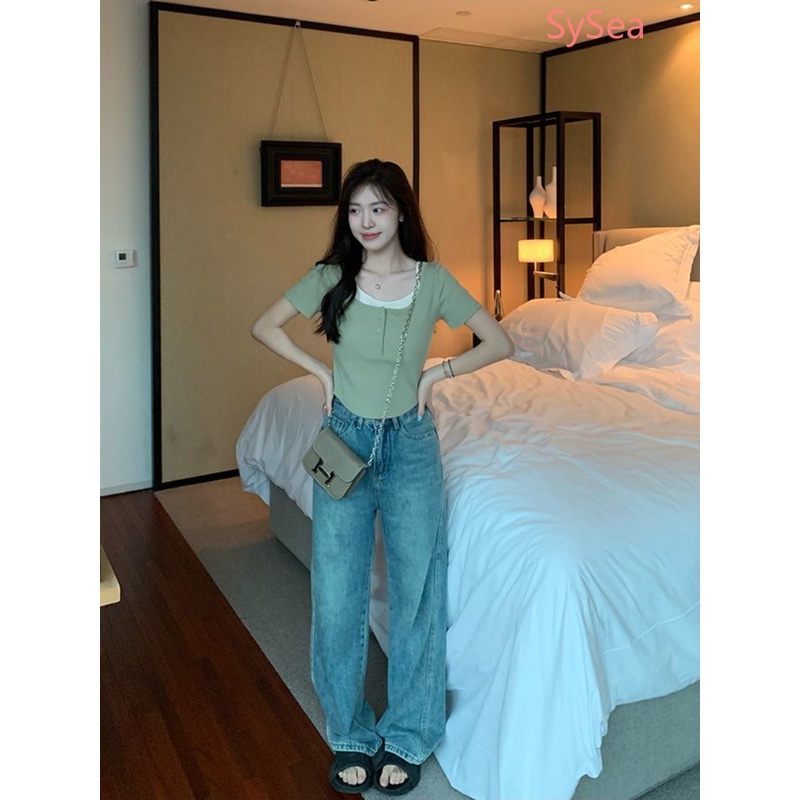 Áo Kiểu Dáng Ôm Cổ Vuông Thời Trang Mùa Hè Cho Nữ