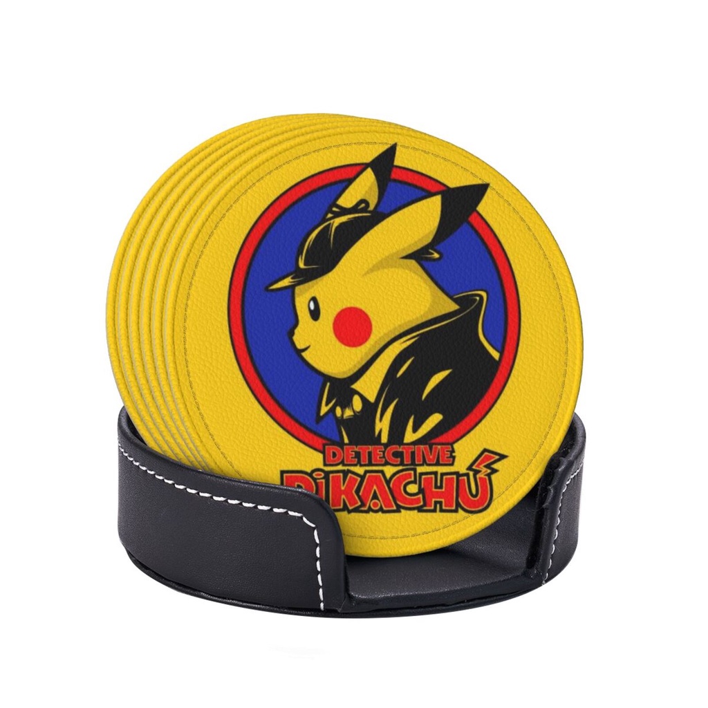 Bộ 6 Đế Lót Ly Pokemon Pikachu Đế Lót Ly Da Quán Cà Phê Đế Lót Ly Trà Chịu Nhiệt