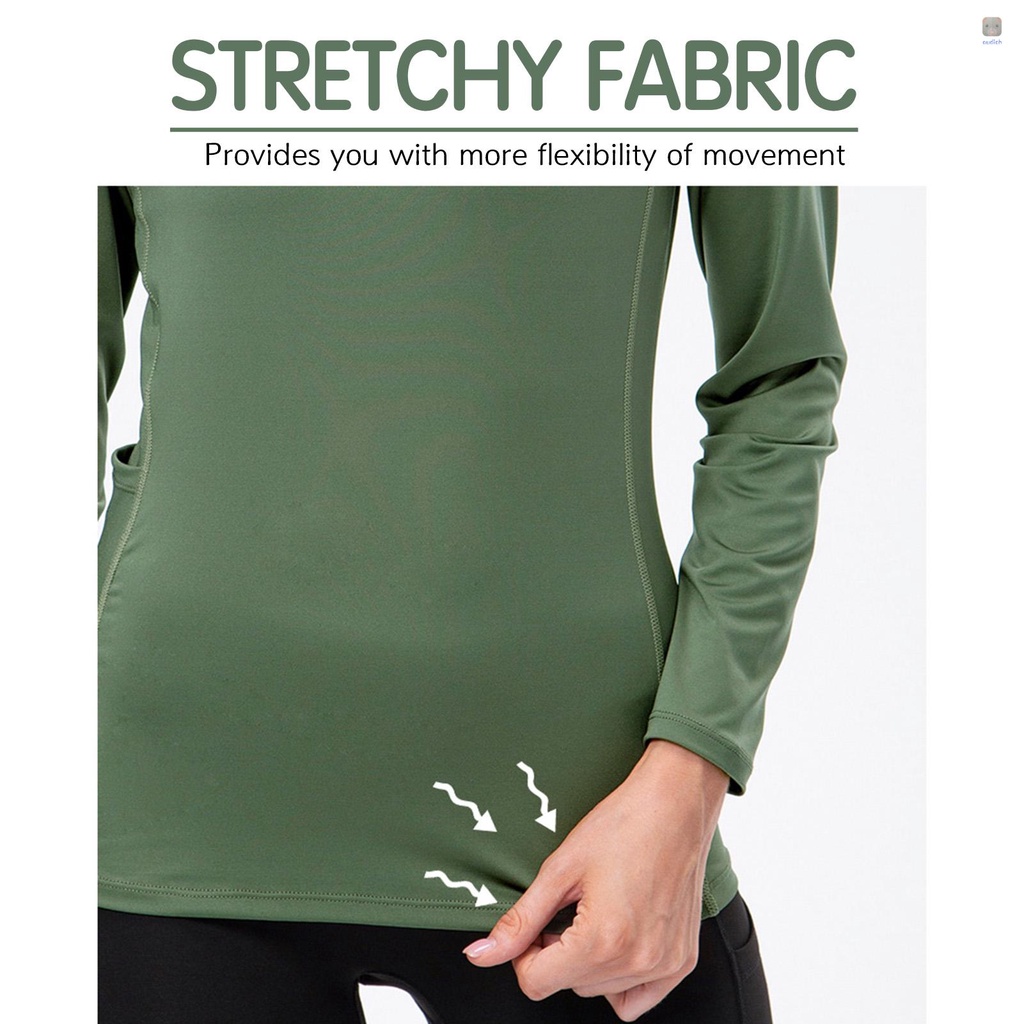 Áo Thun Thể Thao Tay Dài Cổ Chữ V Có Túi Chất Liệu Thấm Hút Khô Thoáng Nhanh Chóng