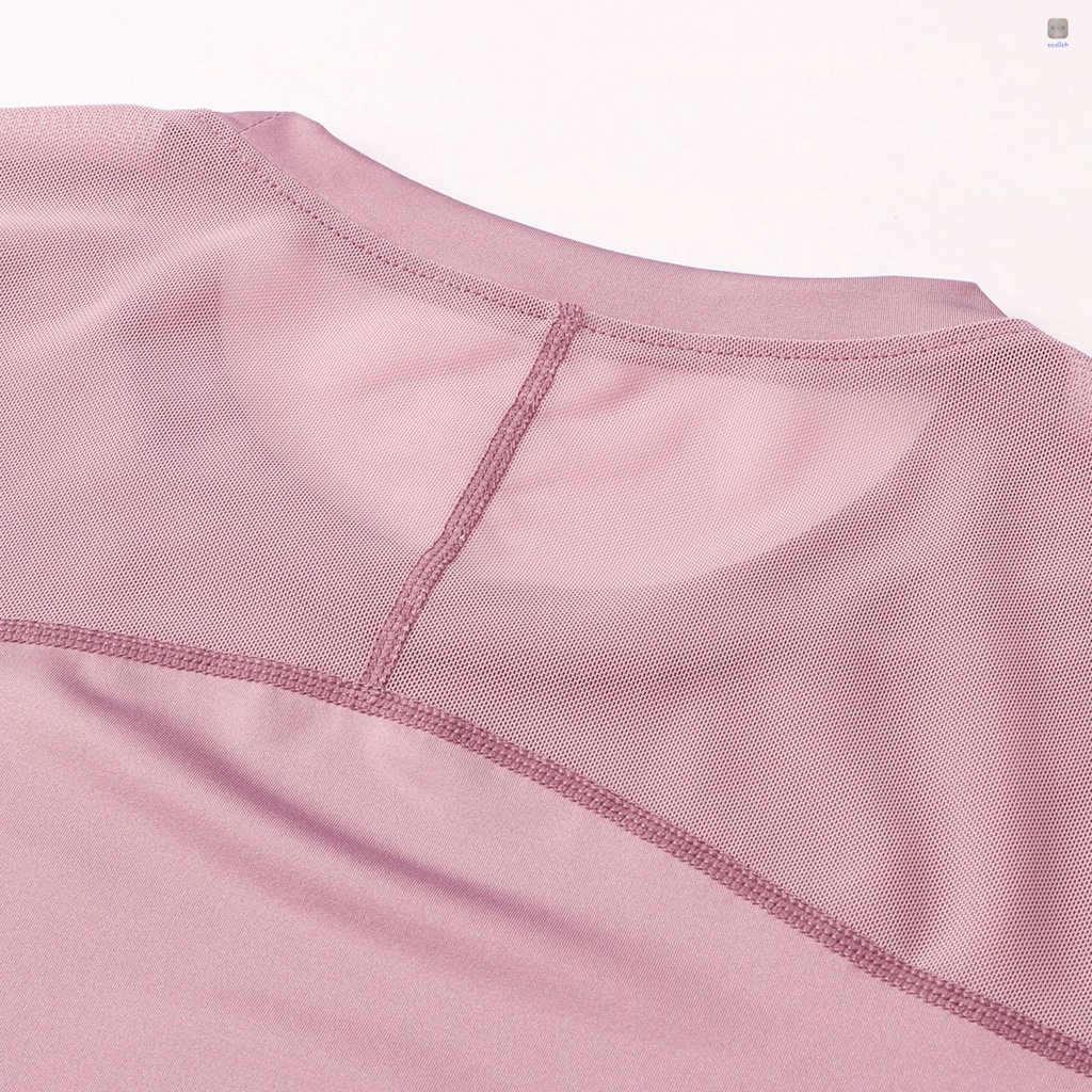 Áo Thun Thể Thao Tay Dài Phối Lưới Khô Thoáng Nhanh Thời Trang Cho Nữ