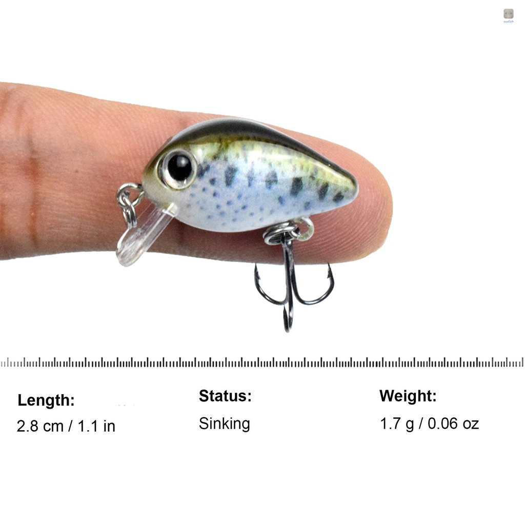 Mồi Giả Câu Cá 3D Bằng Nhựa Cứng 1.1 in / 0.06 oz