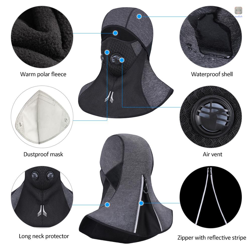 Mũ Trùm Đầu Che Phủ Toàn Diện Bằng Vải Lông Cừu Đàn Hồi Chống Nước Chống Bụi Dùng Trượt Tuyết Đi Xe Đường Bộ Đường Dài Đường Dài