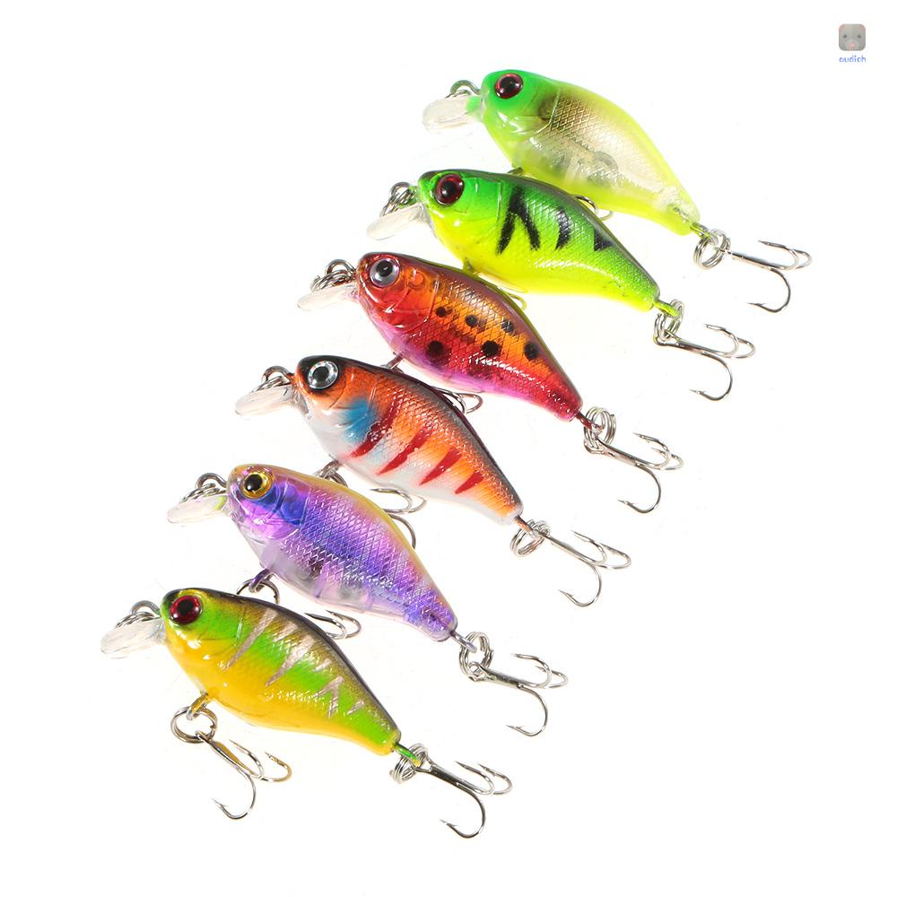 Lixada Bộ 6 Mồi Giả Câu Cá 4.4g 43mm 0.3-0.6m #Set 10 Móc 10 Lưỡi Câu Chất Lượng Cao