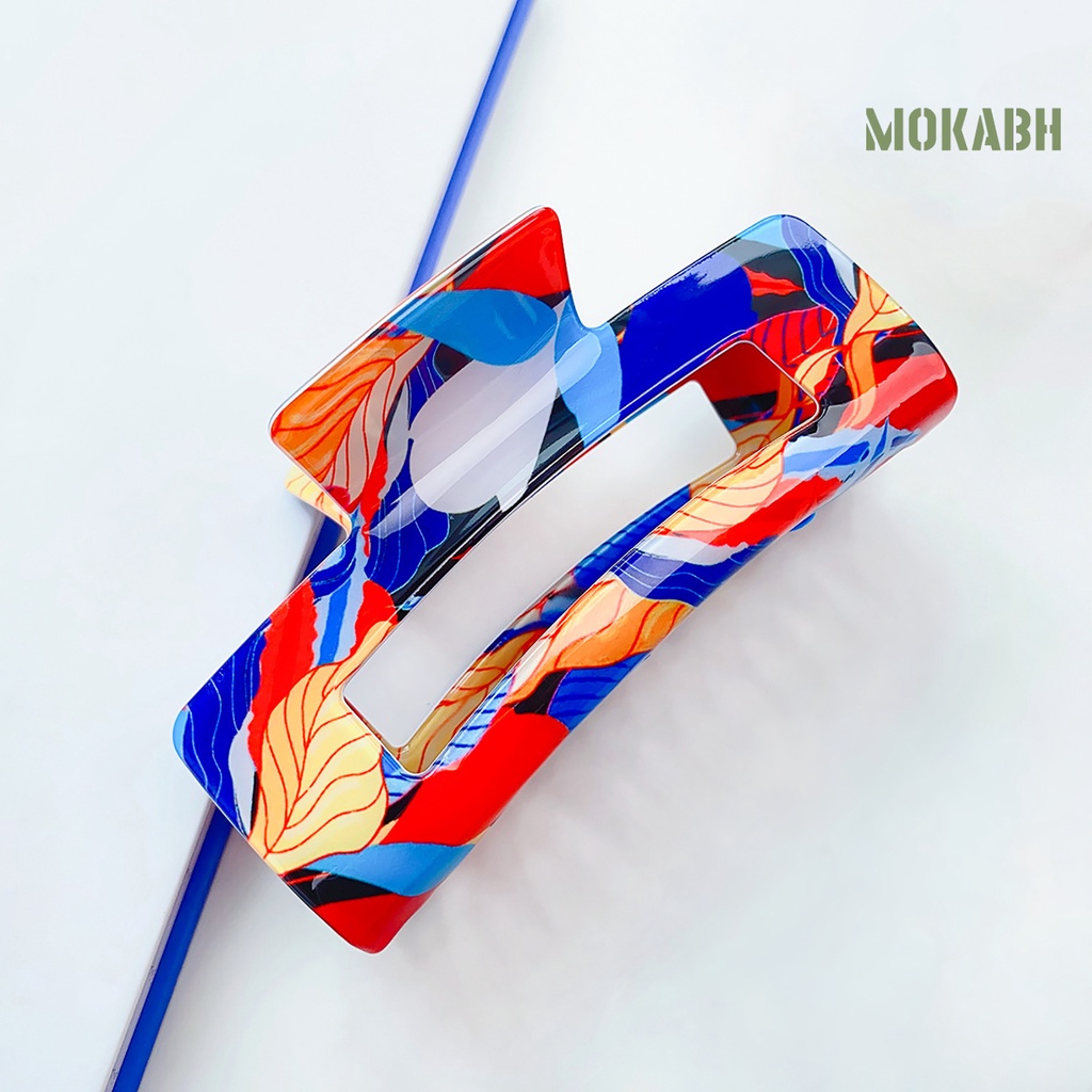 Kẹp Tóc Càng Cua Họa Tiết Da Báo Màu Sắc Tương Phản Phong Cách Vintage