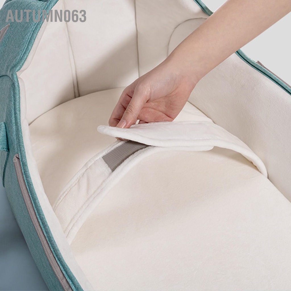Autumn063 Di Động Giỏ Ngủ Cho Bé 3D Nệm Thiết Kế Thoải Mái Trẻ Sơ Sinh Du Lịch Giường Có Dây Đai An Toàn