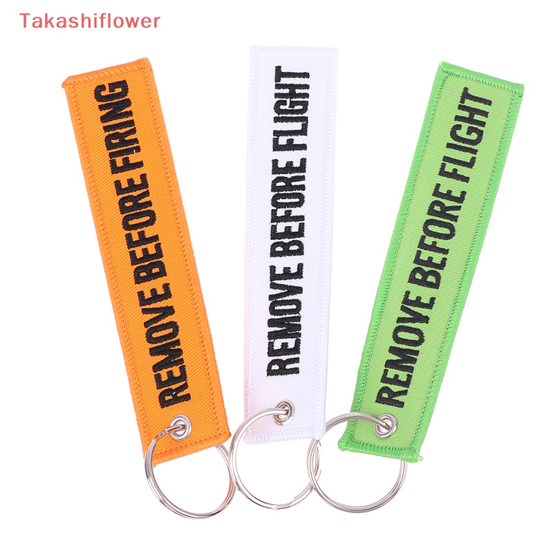 (Takashiflower) Móc Khóa Thêu Chữ Remove Before Flight Màu Đỏ Dùng Làm Quà Tặng