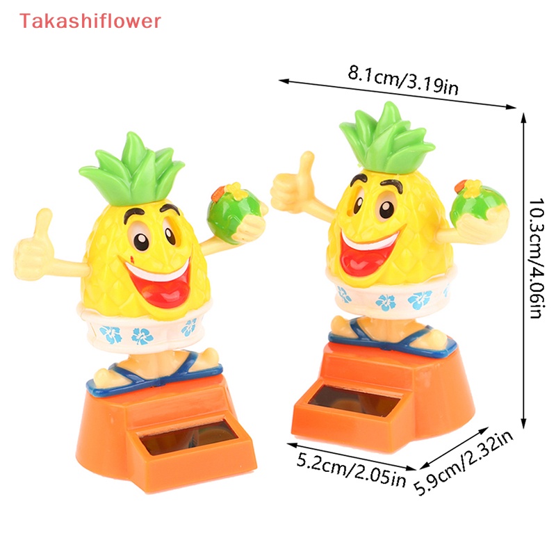 Quả Dứa Lắc Đầu Sử Dụng Năng Lượng Mặt Trời Dễ Thương Dùng Trang Trí Xe Hơi