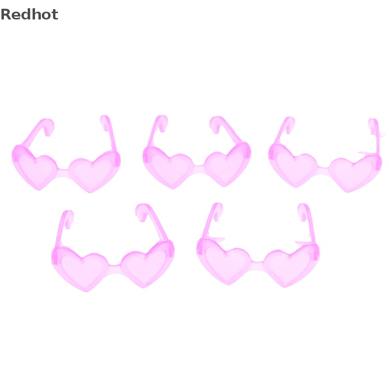 10 Mắt Kính Nhựa Mini Hình Trái Tim Cho Búp Bê Tỉ Lệ 1 / 6