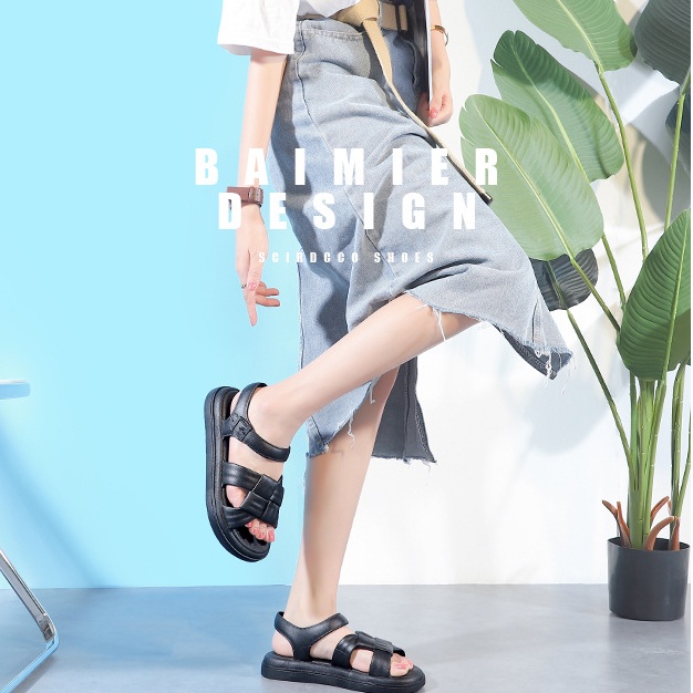 Xăng đan Đế Phẳng Quai Chéo Mùa Hè Hàn Quốc Cho Nữ