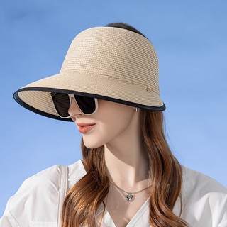Outfly Mũ Cói Rộng Vành Hở Chóp Chống Nắng Thiết Kế Đơn Giản Thời Trang Đi Biển Mùa Hè