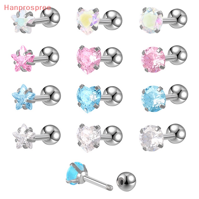 1 Đôi Bông Tai Pha Lê Nhiều Màu 5mm Dạng Xoắn Ốc Cho Nữ