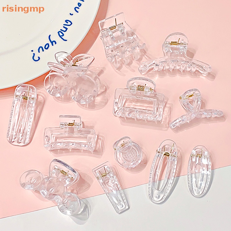 Set 10 Kẹp Tóc Càng Cua Cỡ Lớn Bằng Nhựa Resin Trong Suốt Đơn Giản Thời Trang Cho Nữ