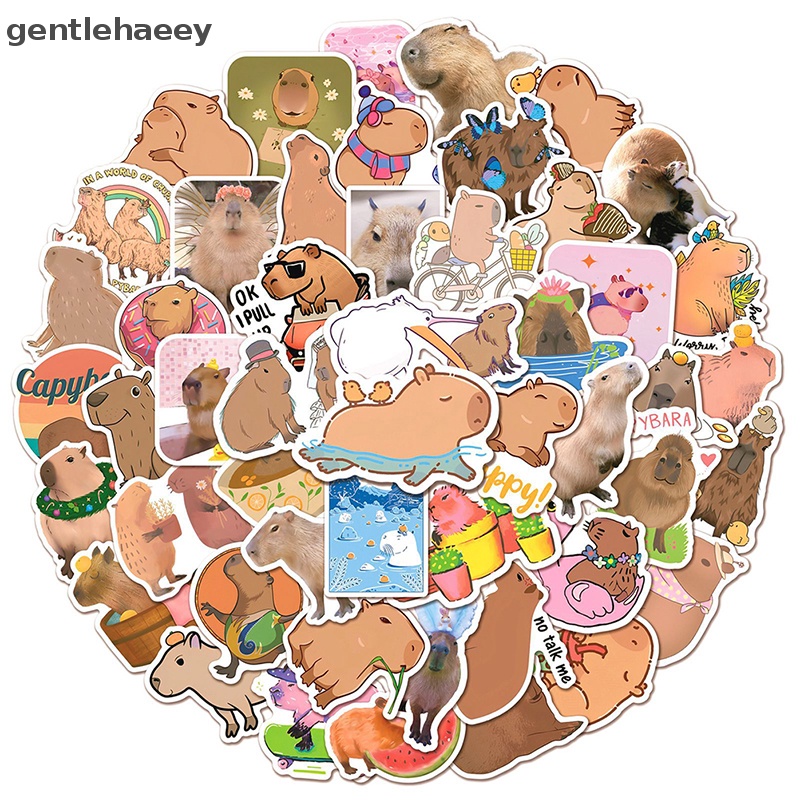 Bộ 50 Miếng Dán Hình Động Vật Hoạt Hình Dễ Thương Trang Trí Laptop / Xe Hơi / Vali DIY
