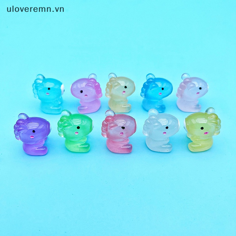 Bộ 2 Tượng Ngựa Hoạt Hình Mini Phát Sáng Trong Suốt Dùng Trang Trí
