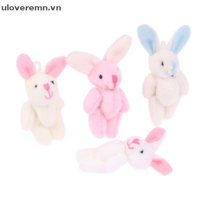 Thỏ Nhồi Bông Mềm 4.5CM Treo Móc Khóa / Ba Lô / Túi Xách Trang Trí Nhà Búp Bê