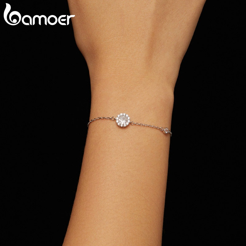 Vòng Tay Bamoer S925 VVS1 Moissanite Dài 0.5 Carat Có Khả Năng Chứng Nhận 100% MSB007