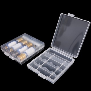 Hộp đựng pin aa / aaa nắp lật 5 ngăn bằng nhựa trong suốt chống bụi