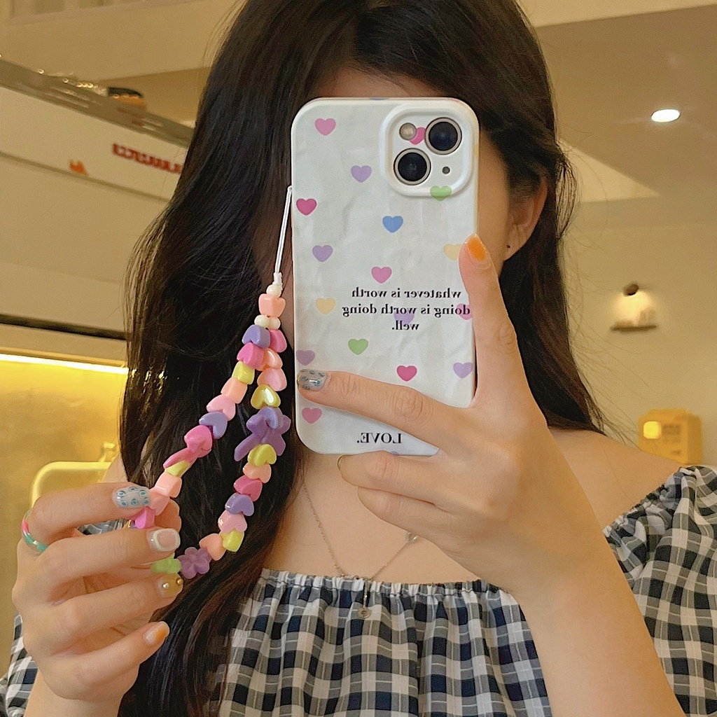 Ốp Điện Thoại PC Cứng Họa Tiết Trái Tim Nhiều Màu Chống Sốc Cho IPhone 14 13 12 11 Pro Max