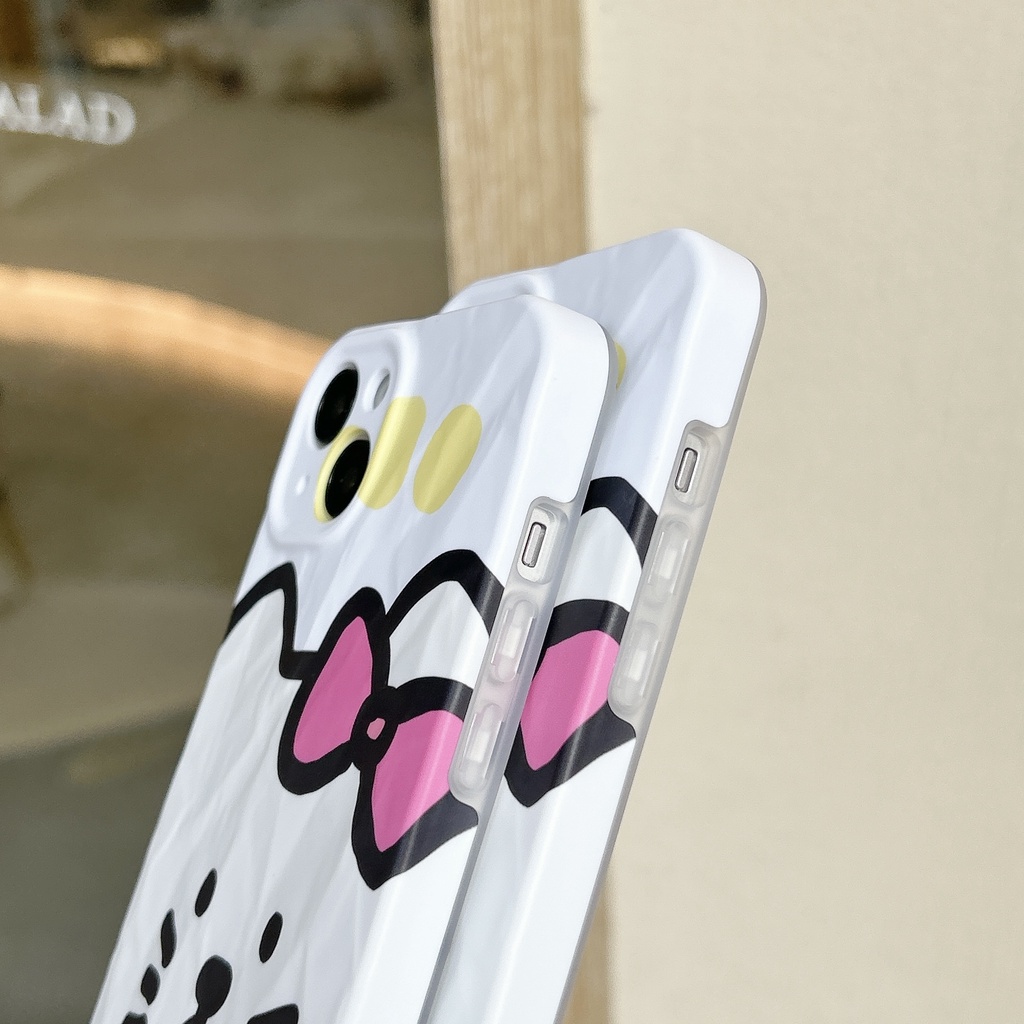 Ốp Điện Thoại PC Cứng Viền Dẻo Họa Tiết Hoạt Hình Chú Mèo Dễ Thương Chống Sốc Cho iPhone 13 12 11 14 Pro Max