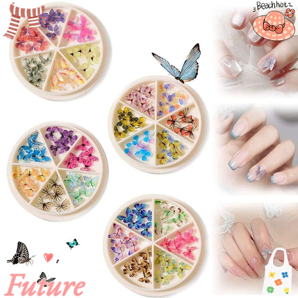 Phụ Kiện Trang Trí Móng Tay Hình Bướm 3D Dễ Thương Charms