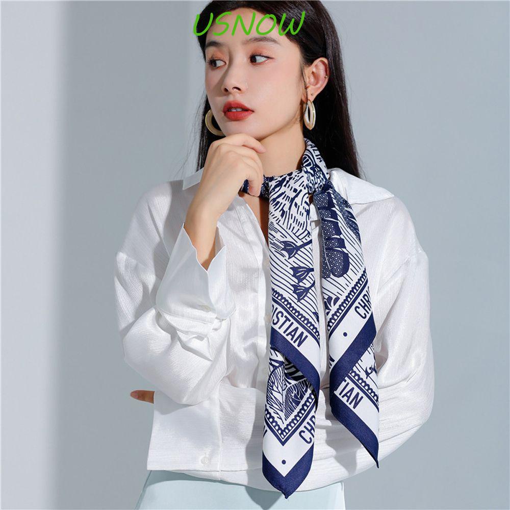 Khăn Choàng Lụa In Chữ Phong Cách Bohemian Nhật Bản Sang Trọng