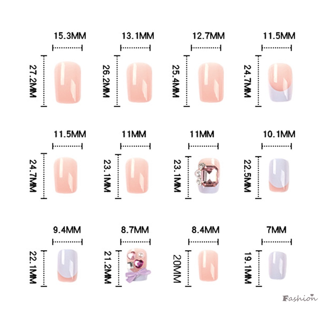 Móng Tay Giả Màu Sắc Tươi Sáng Phong Cách Pháp