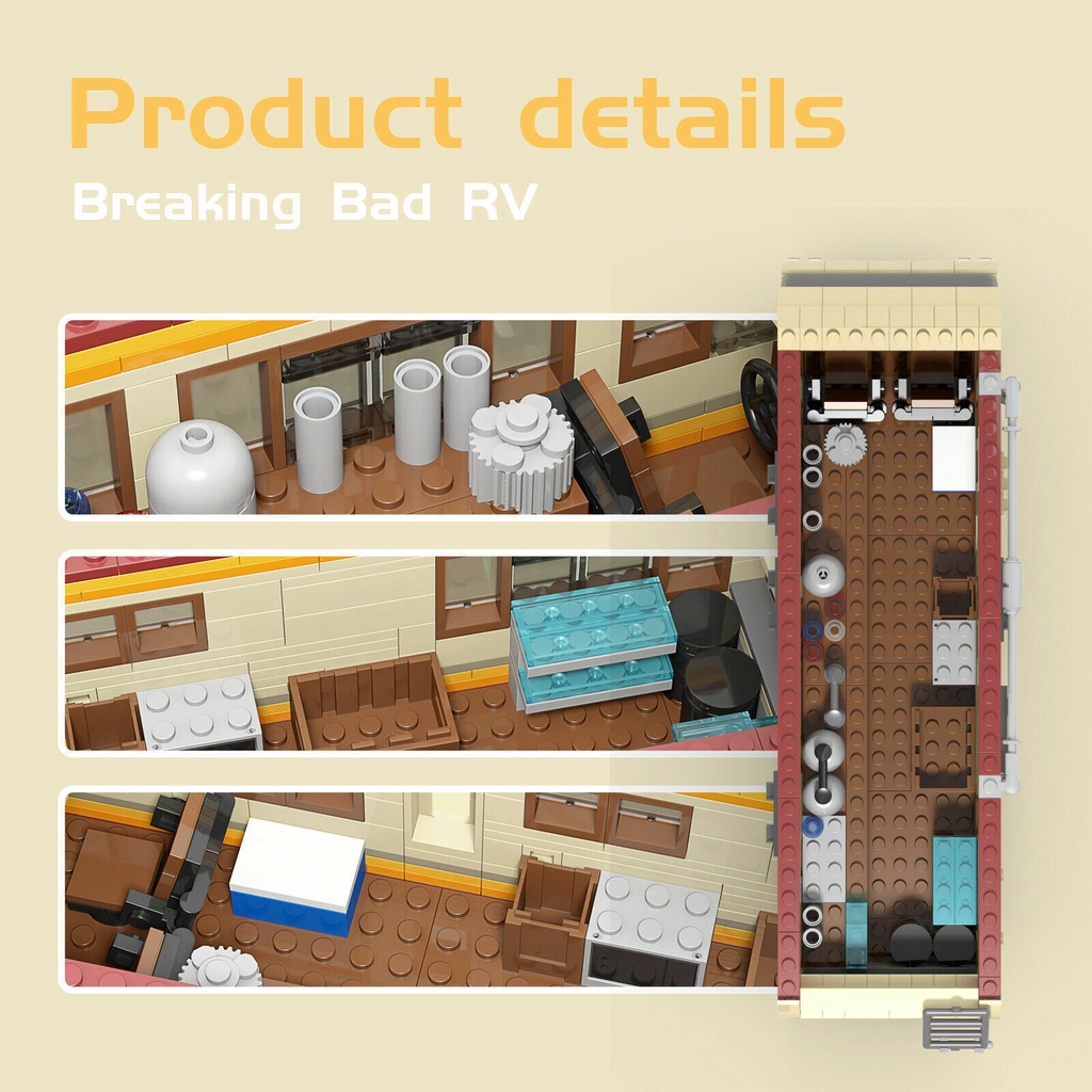 Set 657 Tấm Giấy 100% Tương Thích Với LEGO MOC-20606 Breaking Bad RV Chất Lượng Cao