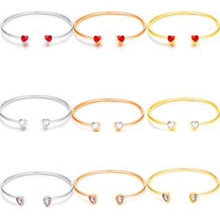 Vòng Tay Hở Mặt Hình Trái Tim DIY Đơn Giản Cho Nữ