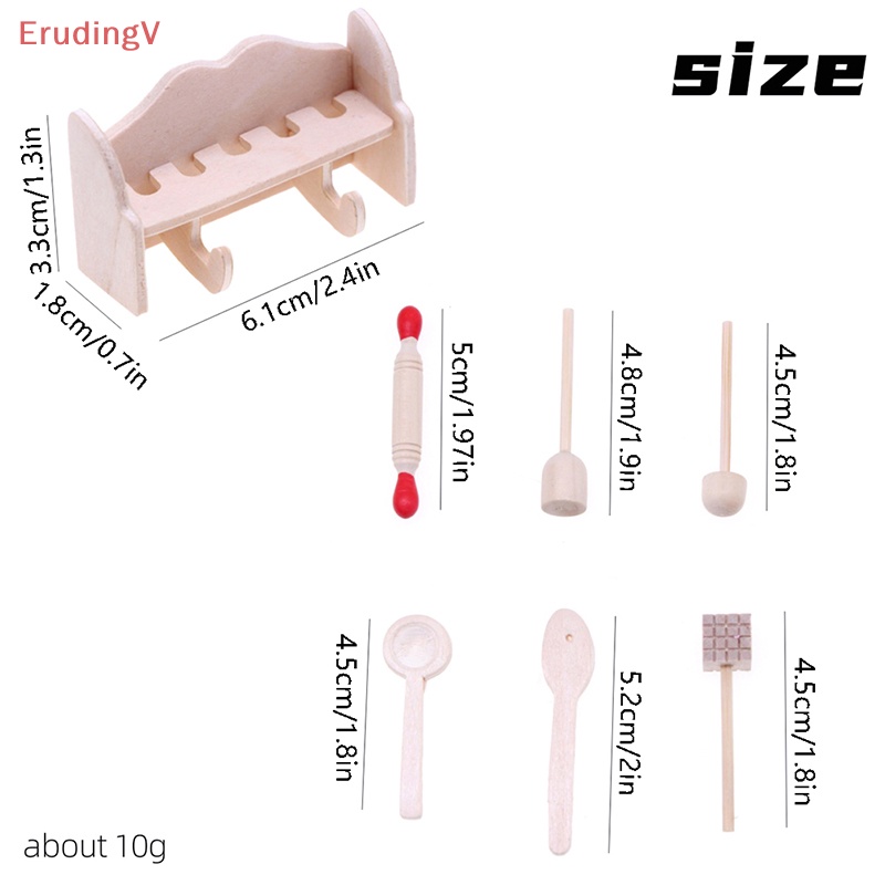 [ErudingV] 1 Bộ Phụ Kiện Nhà Búp Bê Gồm Thìa Và Giá Đựng Đồ Dùng Nhà Bếp Trang Trí Nhà Búp Bê [Mới]