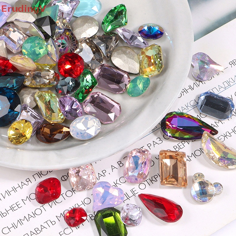 Set 20 Viên Đá Thủy Tinh Hình Trái Tim / Tròn / Ngôi Sao Nhiều Màu Sắc Dùng Làm Đồ Trang Sức Thủ Công Nghệ Thuật