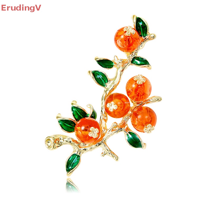 [ErudingV] Ghim Cài Áo Cổ Điển Persimmon Ruyi Cho Nữ Dự Tiệc [Mới]