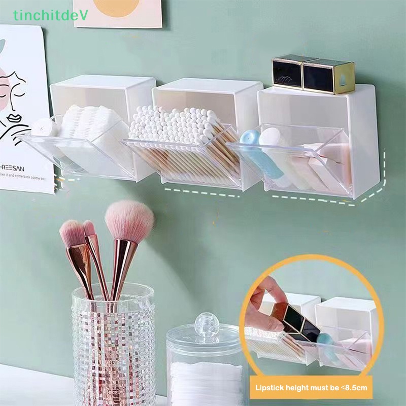 Hộp Đựng Bông Tăm / Bông Trang Điểm Gắn Tường Bằng Nhựa Chống Bụi