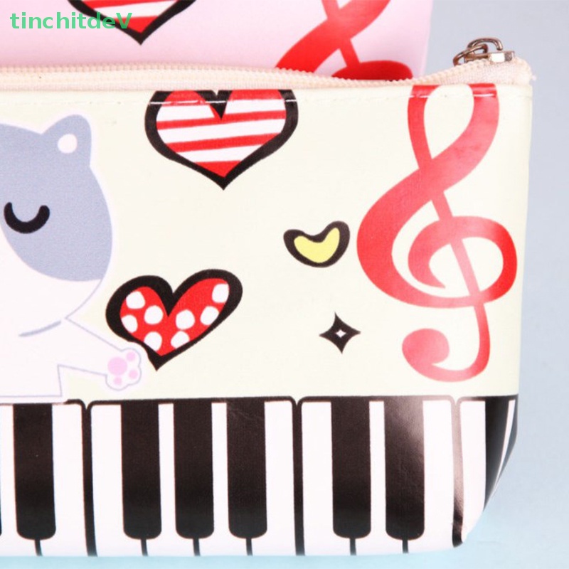 1 Túi Đựng Bút Bằng PU Sức Chứa Lớn Hình Phím Đàn Piano Sáng Tạo