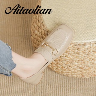 Giày Lười Da Đế Dày 3cm Thời Trang Cho Nữ