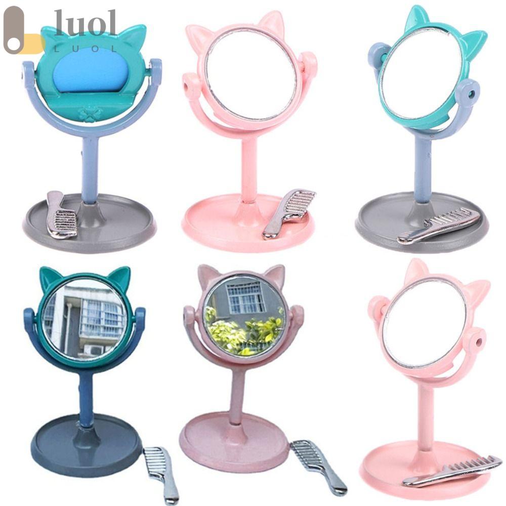 Lược Và Ốp Gương 2 Màu Nhỏ Xinh Trang Trí Nhà Búp Bê Tỉ Lệ 1 / 12