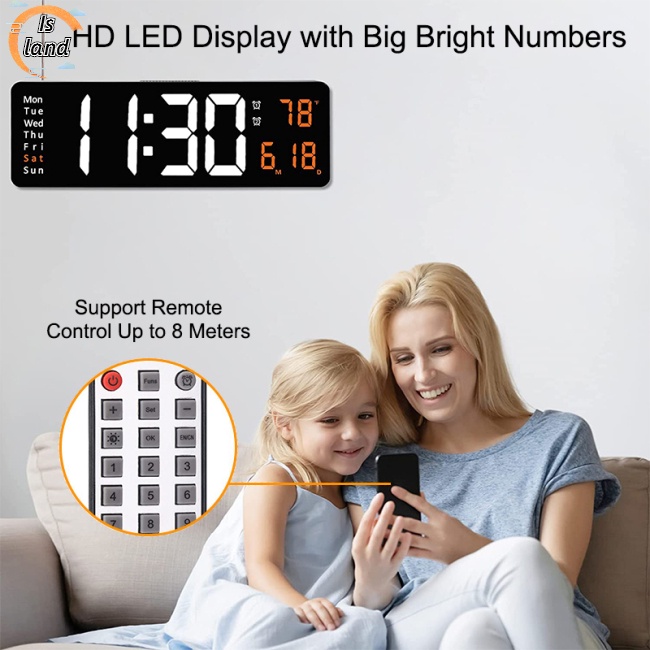 Đồng Hồ Báo Thức Điện Tử Màn Hình Lớn 16 Inch Kèm Điều Khiển Từ Xa Tiện Dụng