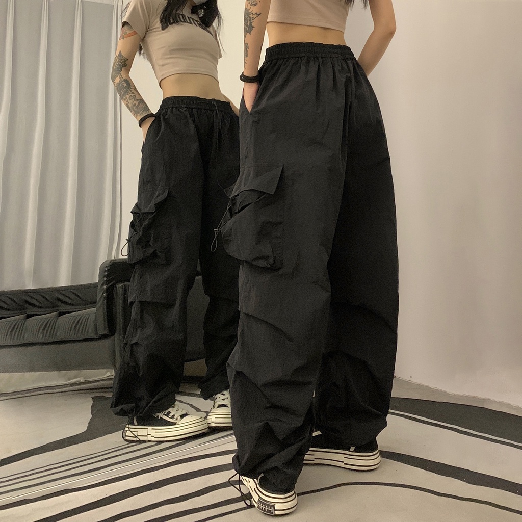Quần Dài Thể Thao Dáng Rộng Cỡ Lớn Thời Trang Mùa Xuân Thu Hàn Quốc Giản Dị