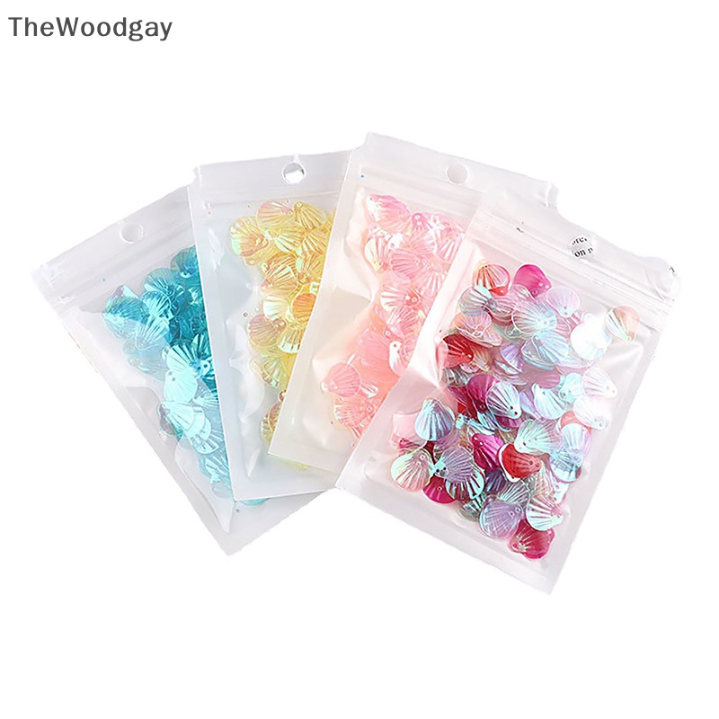 1 Túi Hình Xăm Dán Mặt Họa Tiết Vảy Cá / Vỏ Sò Đính Kim Sa Lấp Lánh