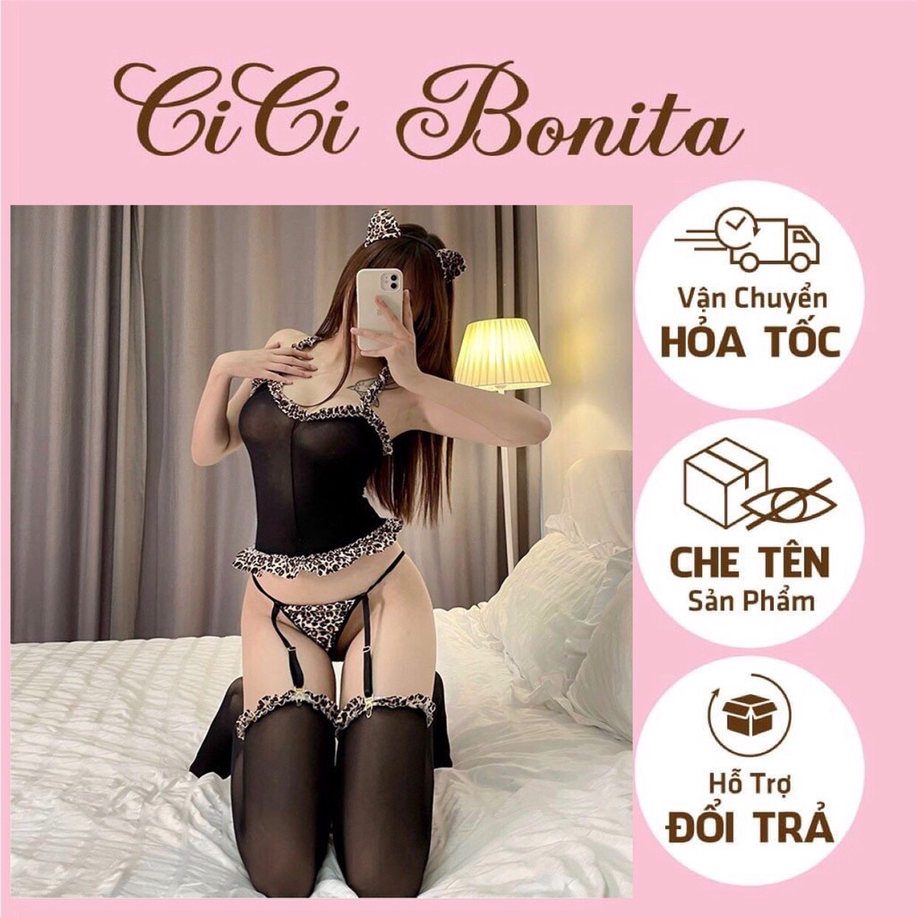Đồ lót gợi cảm hóa trang cô bé báo đốm ( tặng kèm phụ kiện) CL25 CICI BONITA HCM