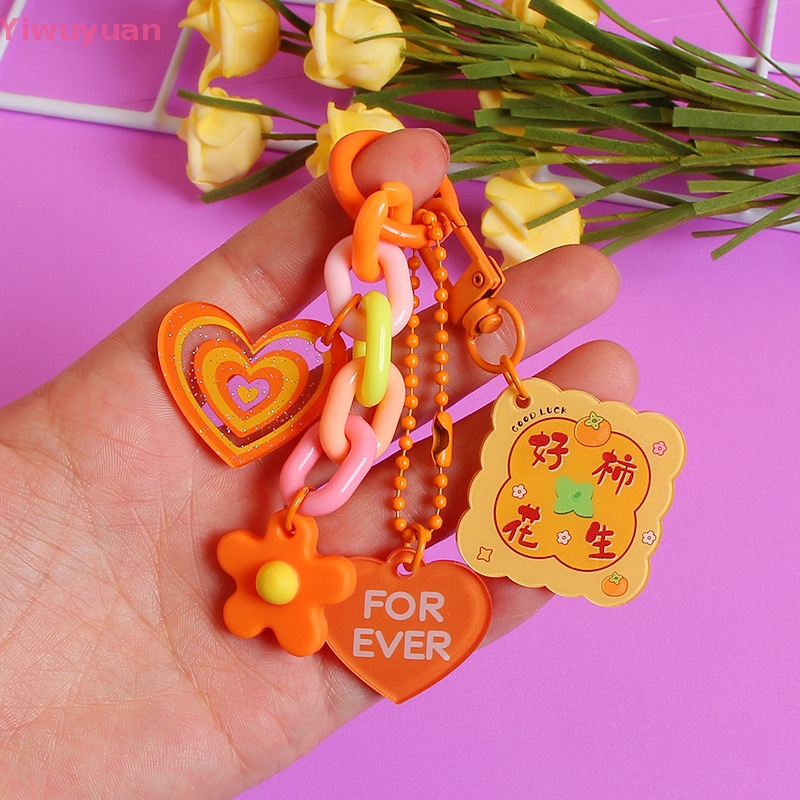 < Yiwuyuan > Móc Chìa Khóa Trang Trí Ba Lô / Ô Tô Hình Hoa Dễ Thương