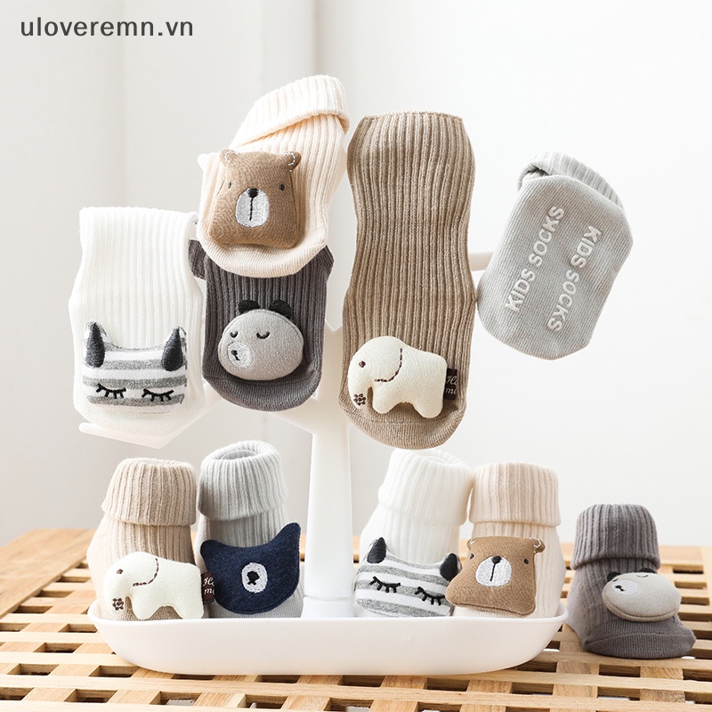Vớ Giữ Ấm Chống Trượt In Hoạt Hình 3D Thời Trang Xuân Thu Cho Bé