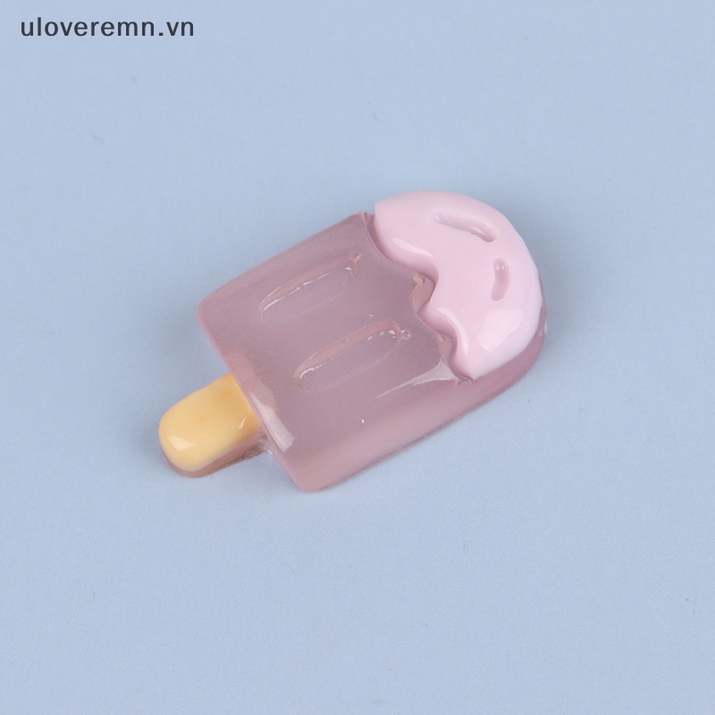 Set 2 Cây Kem Đồ Chơi Mini Bằng Resin Phát Sáng Dễ Thương Trang Trí DIY