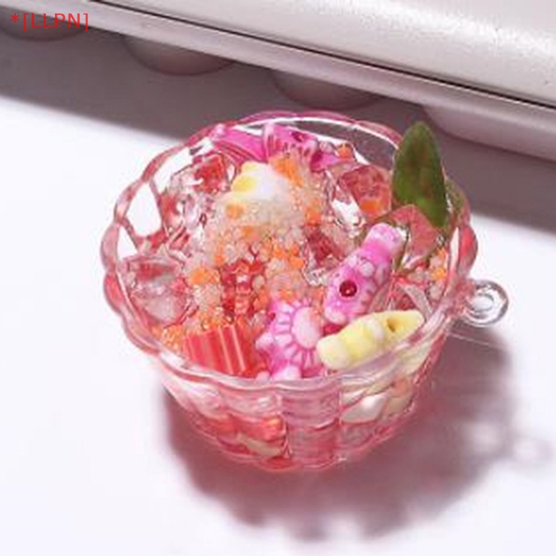 1 Móc Khóa Hình Cốc Trứng Mini Bằng Nhựa Phát Sáng Dễ Thương Trang Trí Sân Vườn