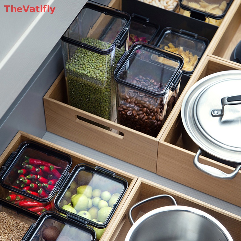 [Thevalifly] Hộp Nhựa Trong Suốt Đựng Thực Phẩm Khô Có Nắp Đậy Cho Nhà Bếp Và Quần Lót