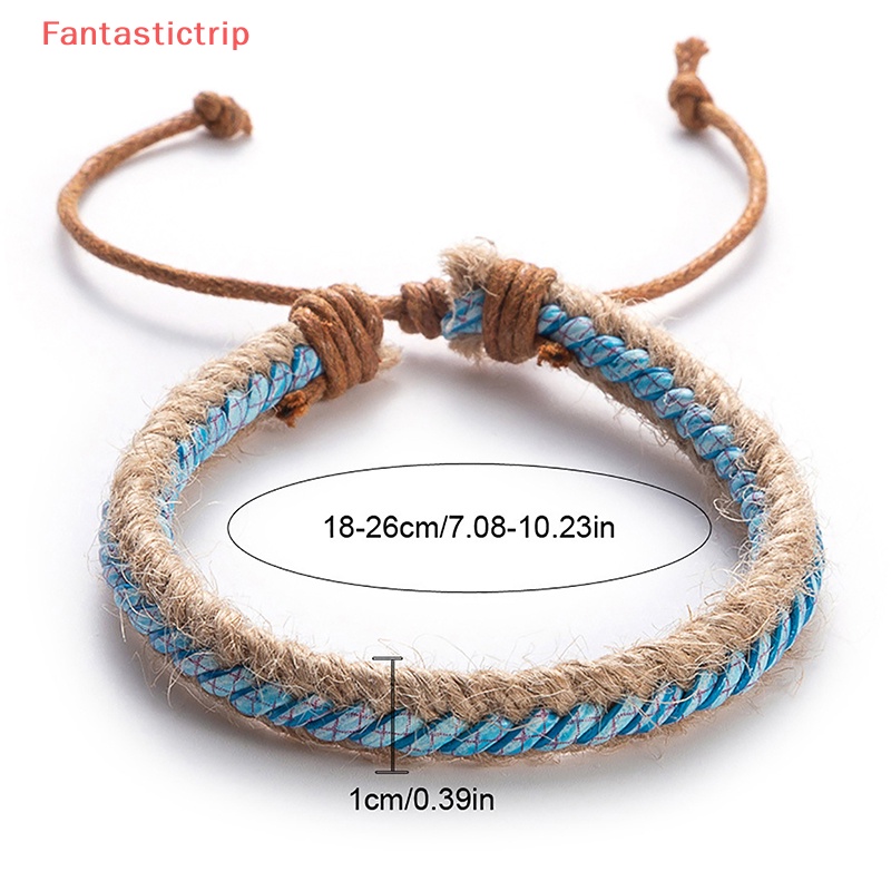 Vòng Đeo Tay Dây Bện Phong Cách Bohemian Có Thể Điều Chỉnh Kích Thước Dành Cho Nam Và Nữ