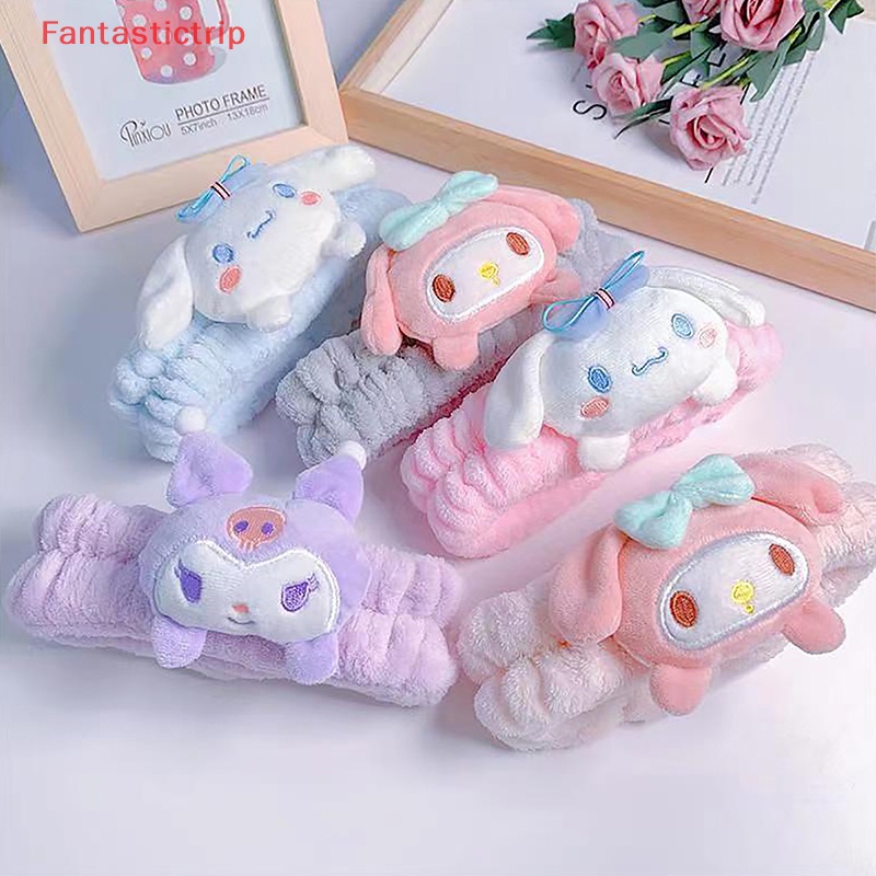 Băng Đô Cài Tóc Hình Cinnamoroll My Melody Kuromi Plushie Thắt Nơ Dễ Thương