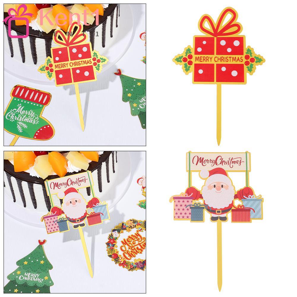 1 Que Cắm Trang Trí Bánh Kem Bằng Acrylic Phong Cách Giáng Sinh DIY